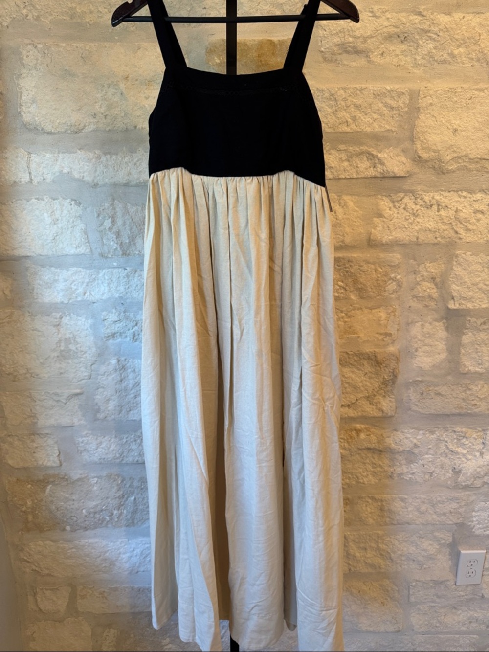 Taylor Black and Cream Two-Tone Maxi Dress